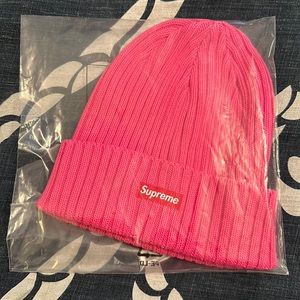supreme overdyed pink beanie new in bag